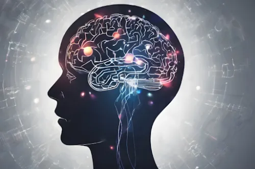Silueta de una persona con una representación del cerebro